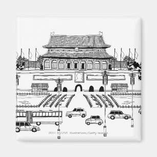Aimant Véhicules sur la route par la pagoda