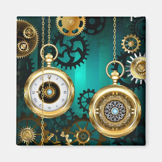Aimant Veille bijoux Steampunk sur un Arrière - plan vert (Devant)