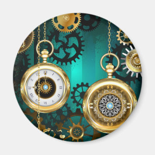 Aimant Veille bijoux Steampunk sur un Arrière - plan vert