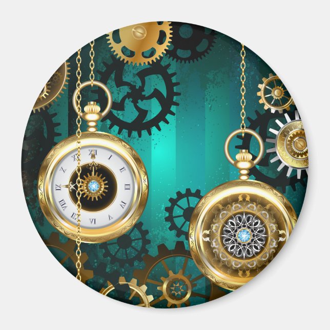 Aimant Veille bijoux Steampunk sur un Arrière - plan vert (Devant)