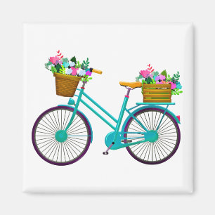 Aimant Vélo Animé avec panier à fleurs