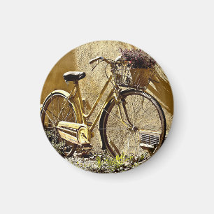 Aimant Vélo vintage jaune coloré