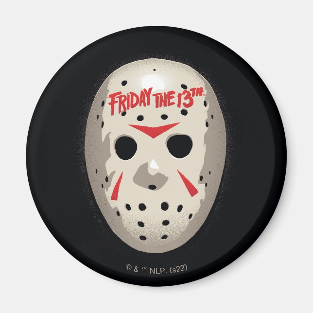 Aimant Vendredi 13 | Graphique de masque de hockey (Devant)