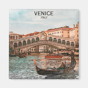 Aimant Venise Italie Gondola Ville Vue Canal