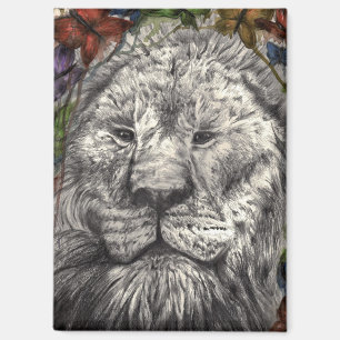 Aimant Vent sous mes ailes Lion Papillons Dessin