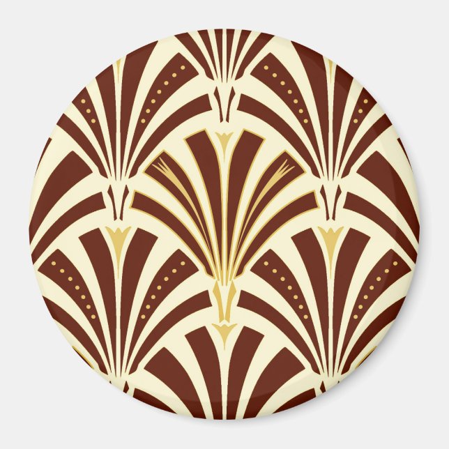Aimant Ventilateur Art déco motif - chocolat à la crème (Devant)