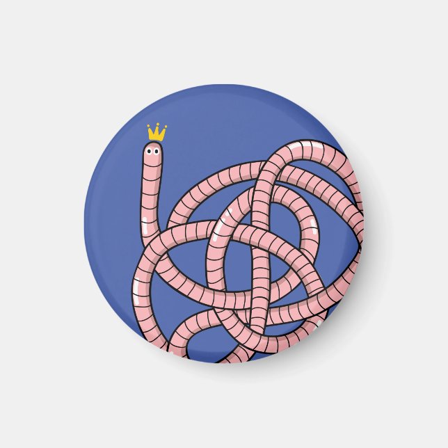 Aimant Ver à dessin en couronne (Devant)