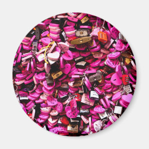 Aimant Verona : Des verrous d'amour en forme de coeur ros