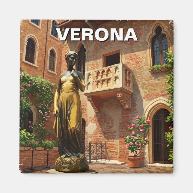 Aimant Verona Juliet Statue Balcon Italie Voyage (Devant)