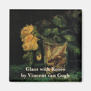 Aimant Verre avec Roses par Vincent van Gogh