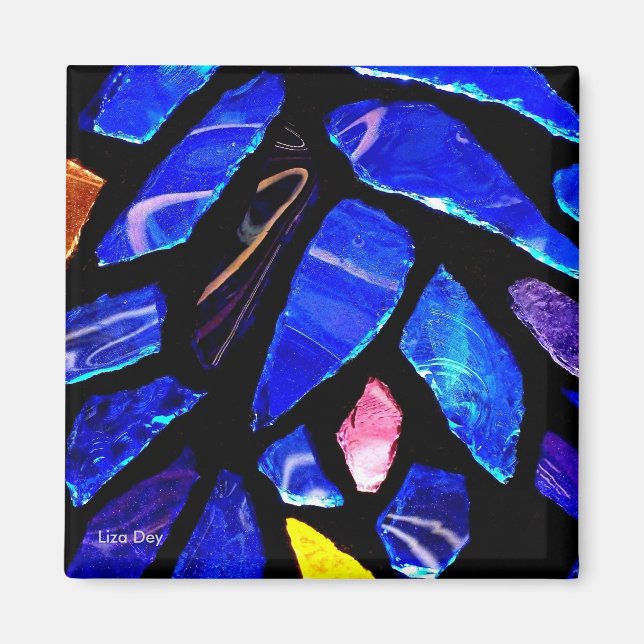 Aimant 'Verre Bleu' (Devant)