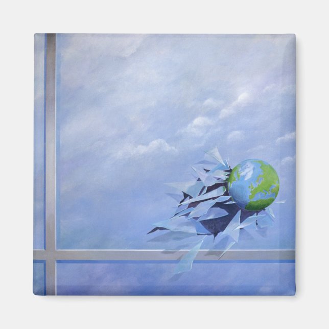 Aimant Verre de rupture du monde (Devant)