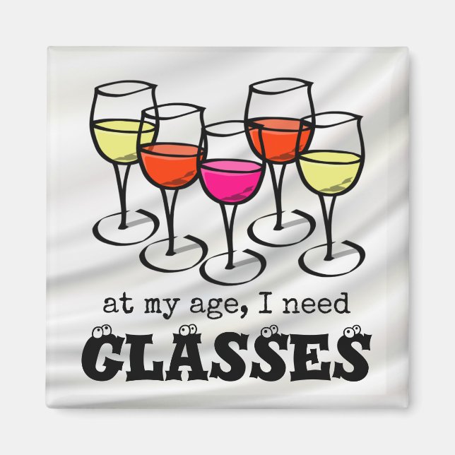 Aimant Verre De Vin De Cartographie À Mon Âge, J'Ai Besoi (Devant)