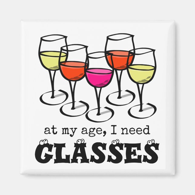 Aimant Verre De Vin De Cartographie À Mon Âge, J'Ai Besoi (Devant)