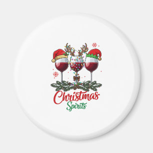 Aimant Verres à vin Esprits de Noël Renne Andouillers Pi