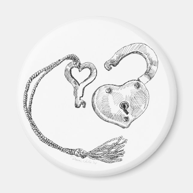 Aimant Verrouillage du coeur et clé (Devant)