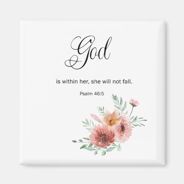 Aimant Verse de la Bible Florale (Devant)