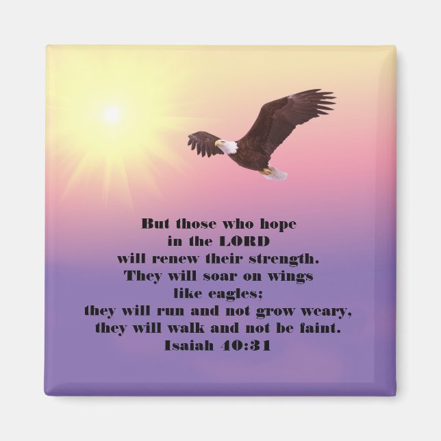 Aimant Verse de la Bible Inspirationnelle - Eagle Hope da (Devant)