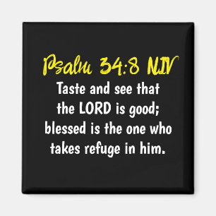 Aimant Verset biblique simple noir et blanc Lord is Good