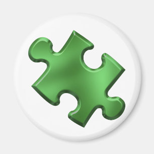 Aimant Vert de morceau de puzzle d'autisme