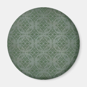 Aimant Vert sauge rustique et damas d'étain
