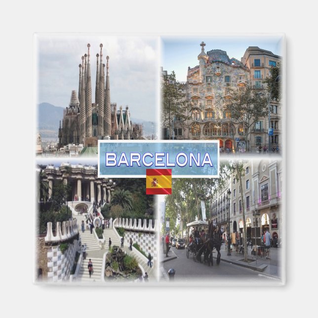 Aimant vES155 BARCELONA Sagrada Familia Casa Batllo, (Devant)