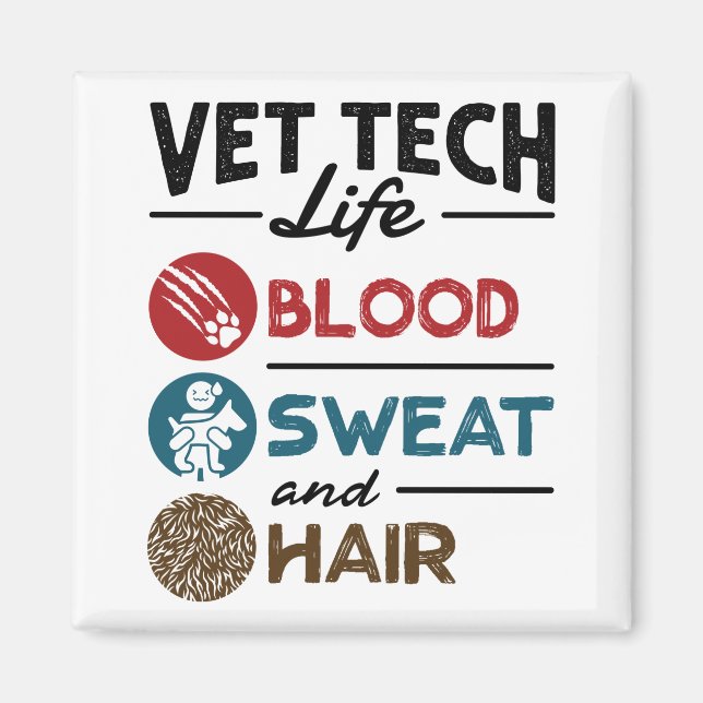 Aimant Vet Tech Vie Sanguine et cheveux (Devant)