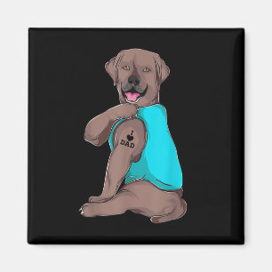 Aimant Vêtements avec tatouage Je t'aime Papa Labrador Re