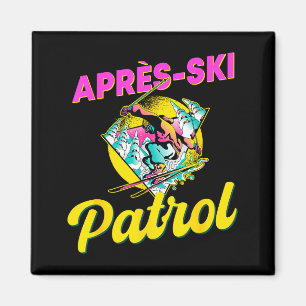 Aimant vêtements de patrouille de ski après-ski rétro 80s
