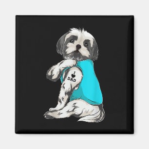 Aimant Vêtements de tatouage Shih Tzu j'aime papa, Cadeau