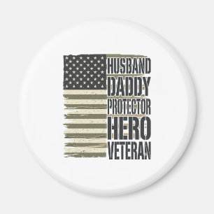 Aimant Vétéran Mari Papa Protecteur Héros Chemise Drapeau