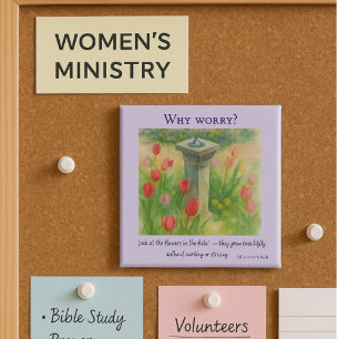 Aimant Vêtu comme les fleurs, verset biblique inspirant