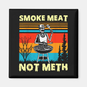 Aimant Viande fumée vintage pas squelette drôle barbecue
