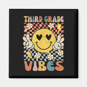 Aimant Vibes 3e année Retro Enseignant 1er Jour de Sch