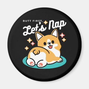 Aimant Vibes Corgi Butt et Nap - Joli chien couché