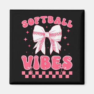Aimant Vibes de softball Couqette groovy de softball G