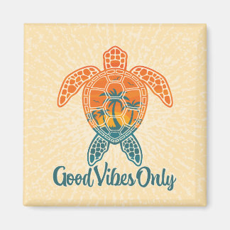 Aimant Vibes Positives Uniquement Design Tortue de Mer Co