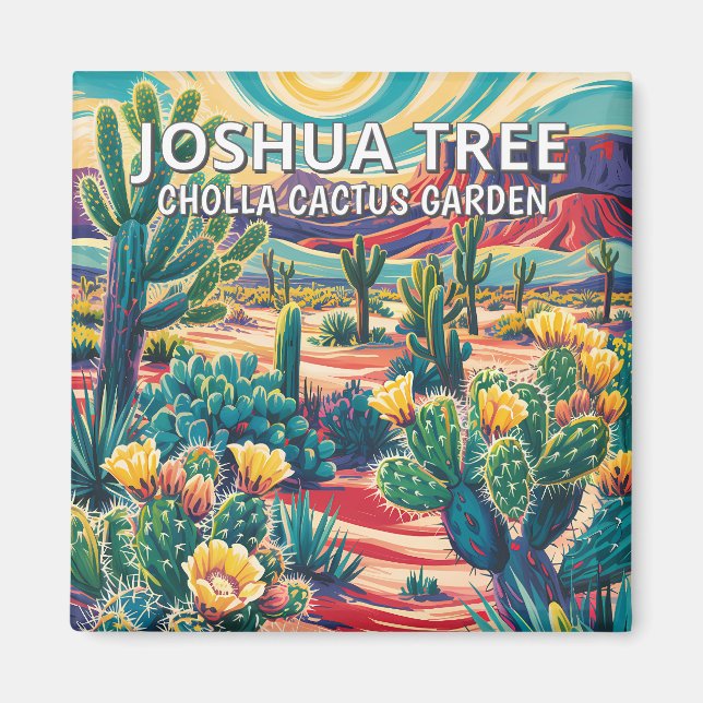 Aimant Vibrant Joshua Tree National Park Cactus Custom (Devant)