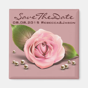 Aimant victorian dusty rose flower dusky pink wedding