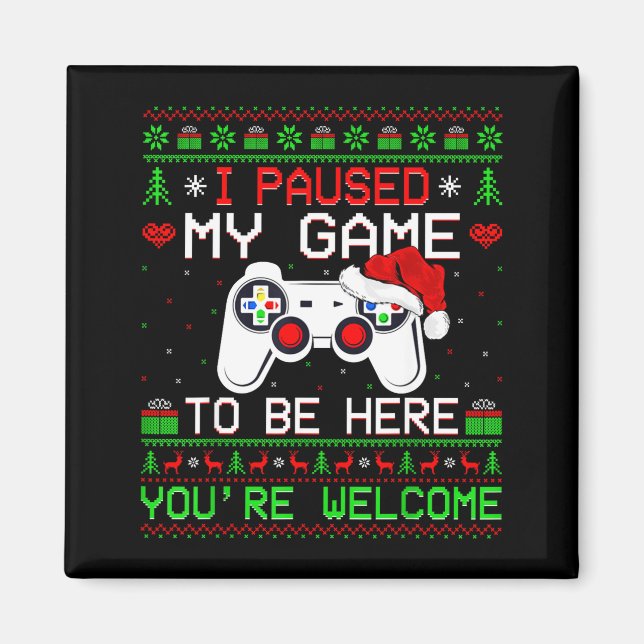 Aimant Video Game Christmas Ugly Sweater Funny Gamer Gami (Devant)