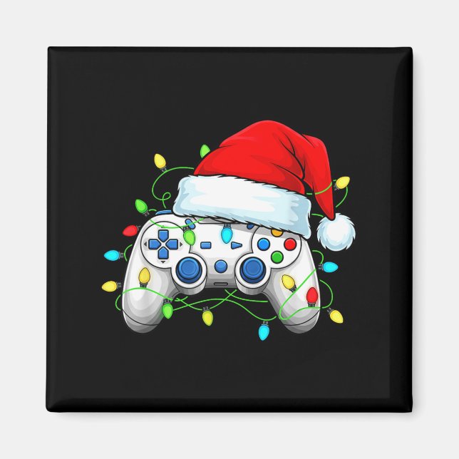 Aimant Video Game Controller Christmas Santa Hat Gamer Bo (Devant)