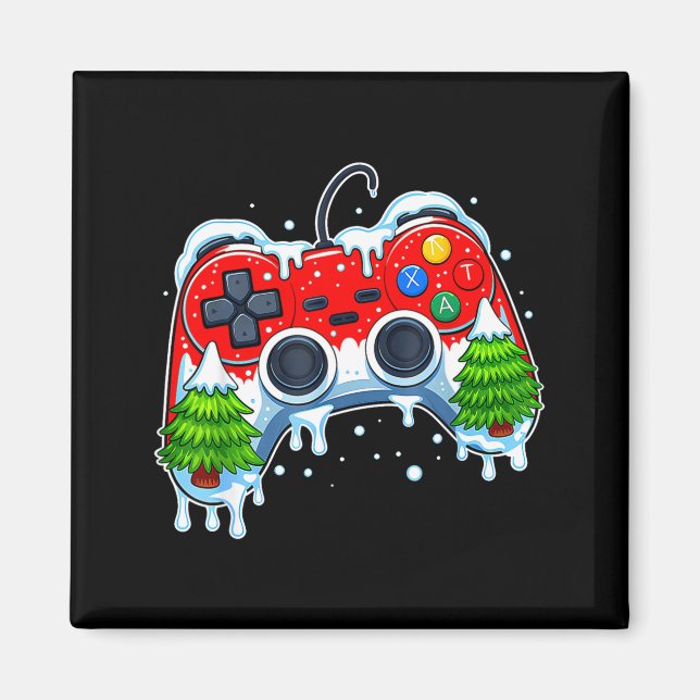 Aimant Video Game Controller Christmas Santa Hat Gamer Bo (Devant)