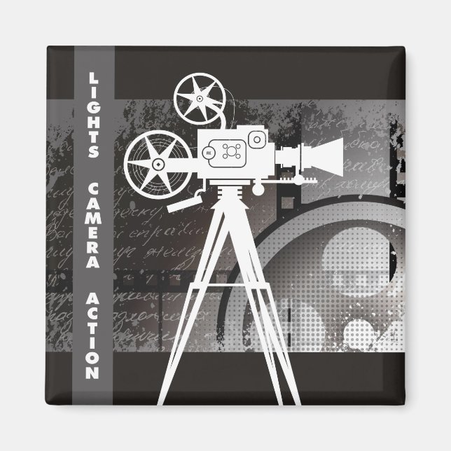 Aimant vidéo, Lumières, Caméra, Carré Action 2"x2" (Devant)