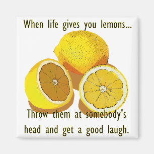 Aimant Vie Citrons Humour foncé Funny Fruit Jaune