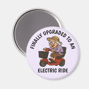 Aimant Vieille femme sur Scooter