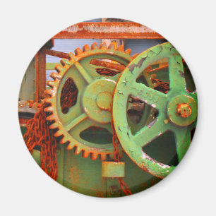 Aimant Vieille machinerie d'usine engrenages roues Vieux