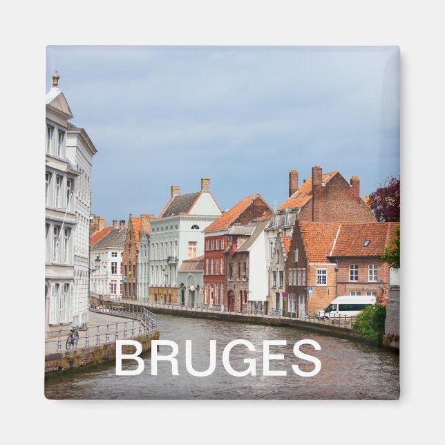 Aimant Vieilles maisons en Bruges, Belgique (Devant)