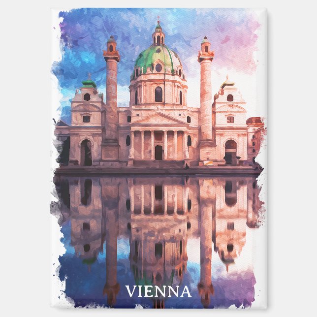 Aimant Vienne Autriche karlskirche Eglise Aquarelle (Recto)