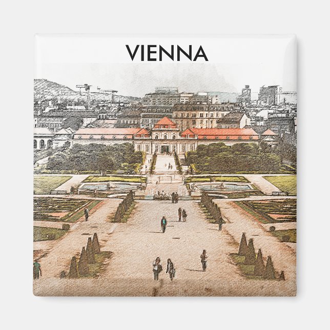 Aimant Vienne Autriche Vue panoramique historique (Devant)