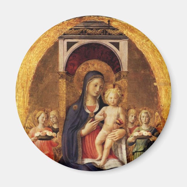 AIMANT VIERGE AVEC ENFANT ET ANGELS (Devant)